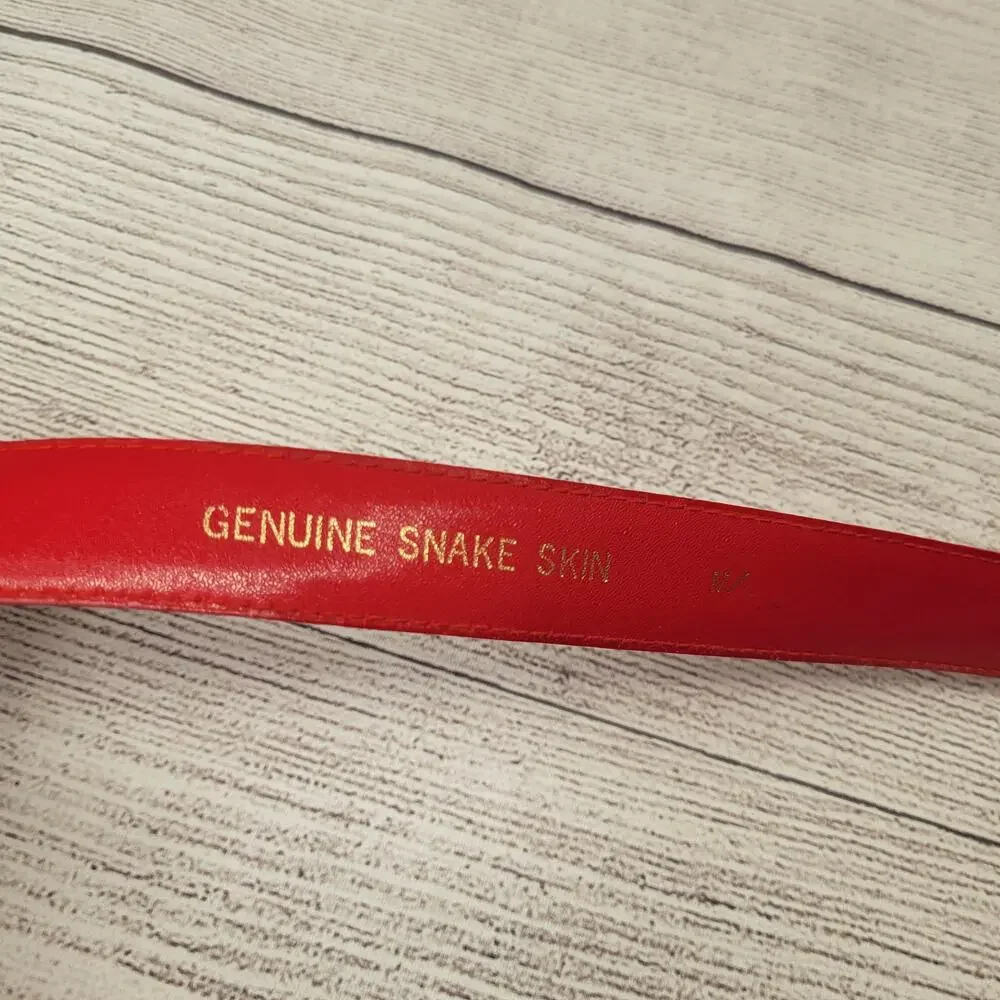 Vintage 80s Red Snake Skin 1